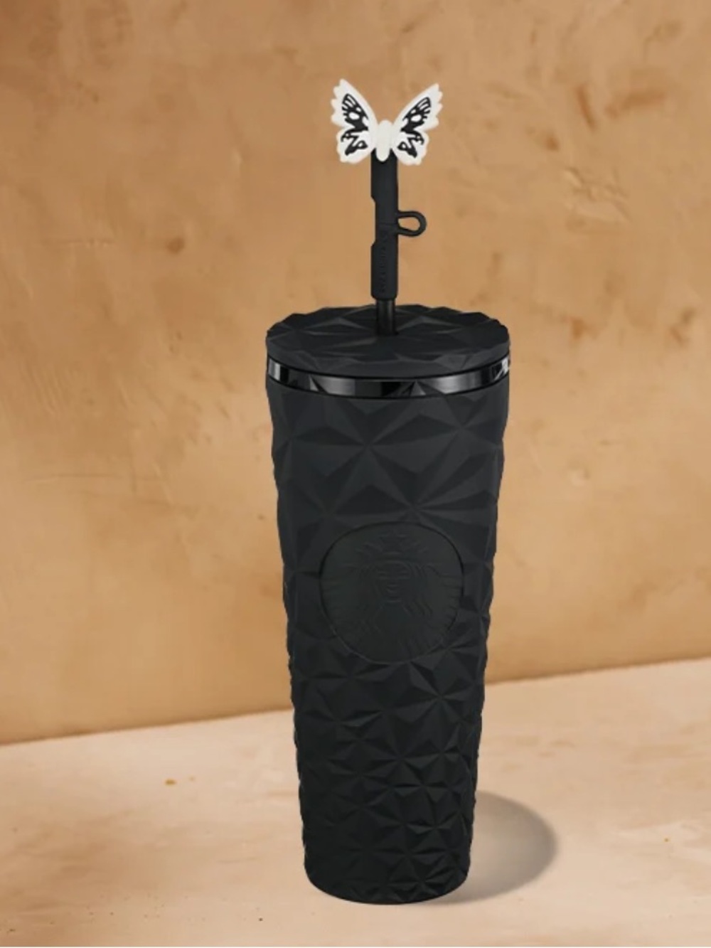 NEW Starbucks 2025 Midnight Glow-in-the-Dark Cold Cup with Moth Straw Topper